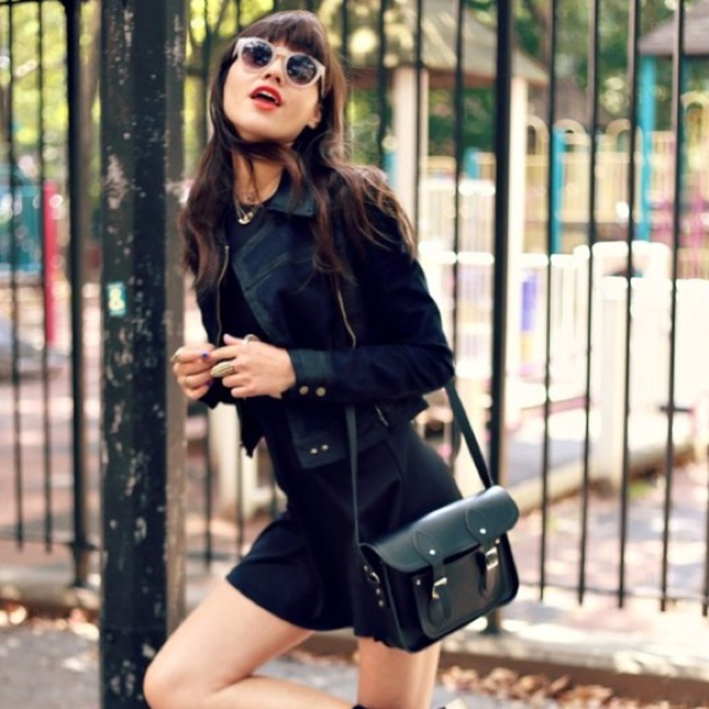 The Cambridge Satchel Company Black Leather Crossbody Satchel